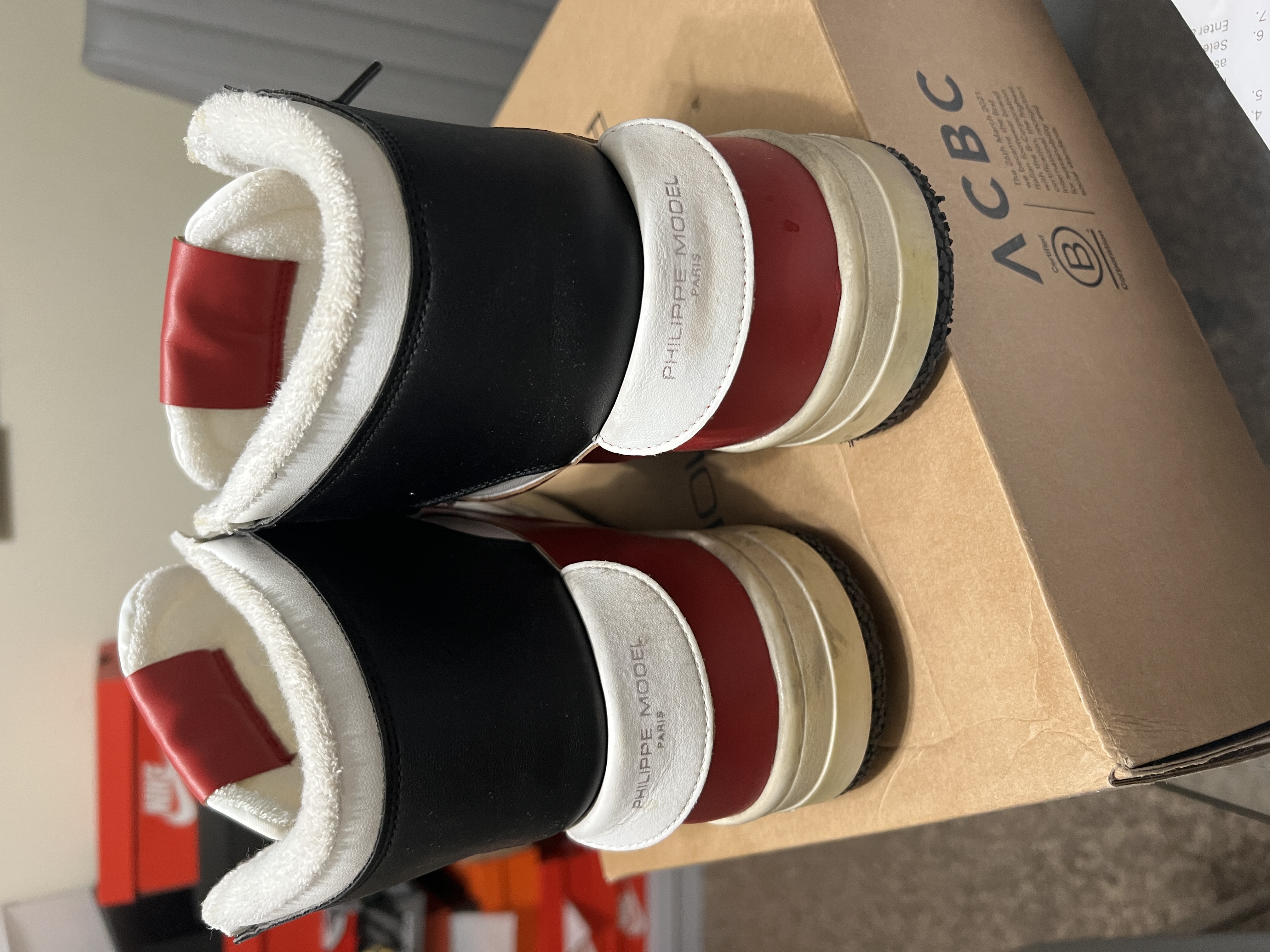 Philipp Plein Designer Sneakers – Men’s Size 10 – Black/Red